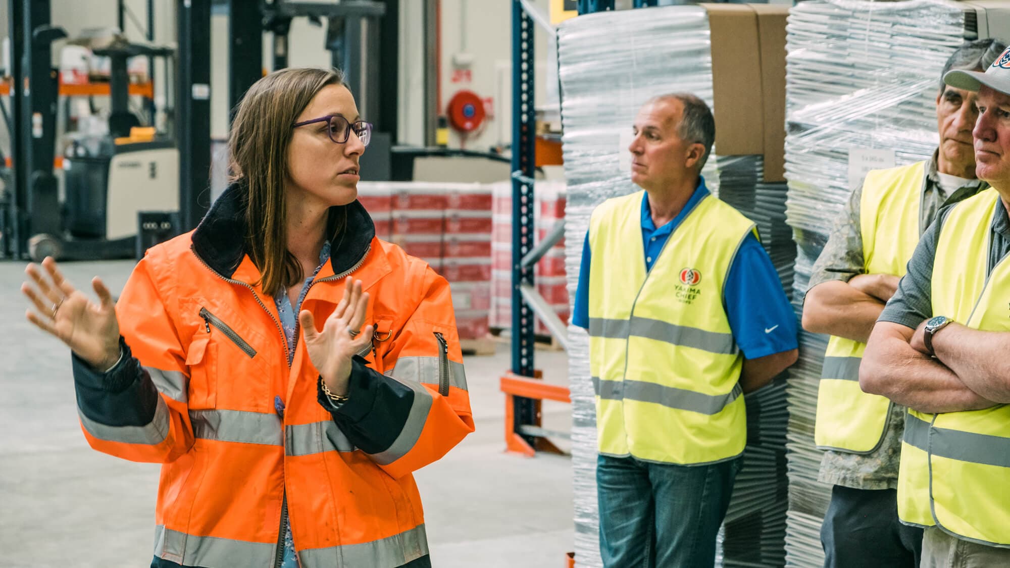 Employees speaking amongst one another