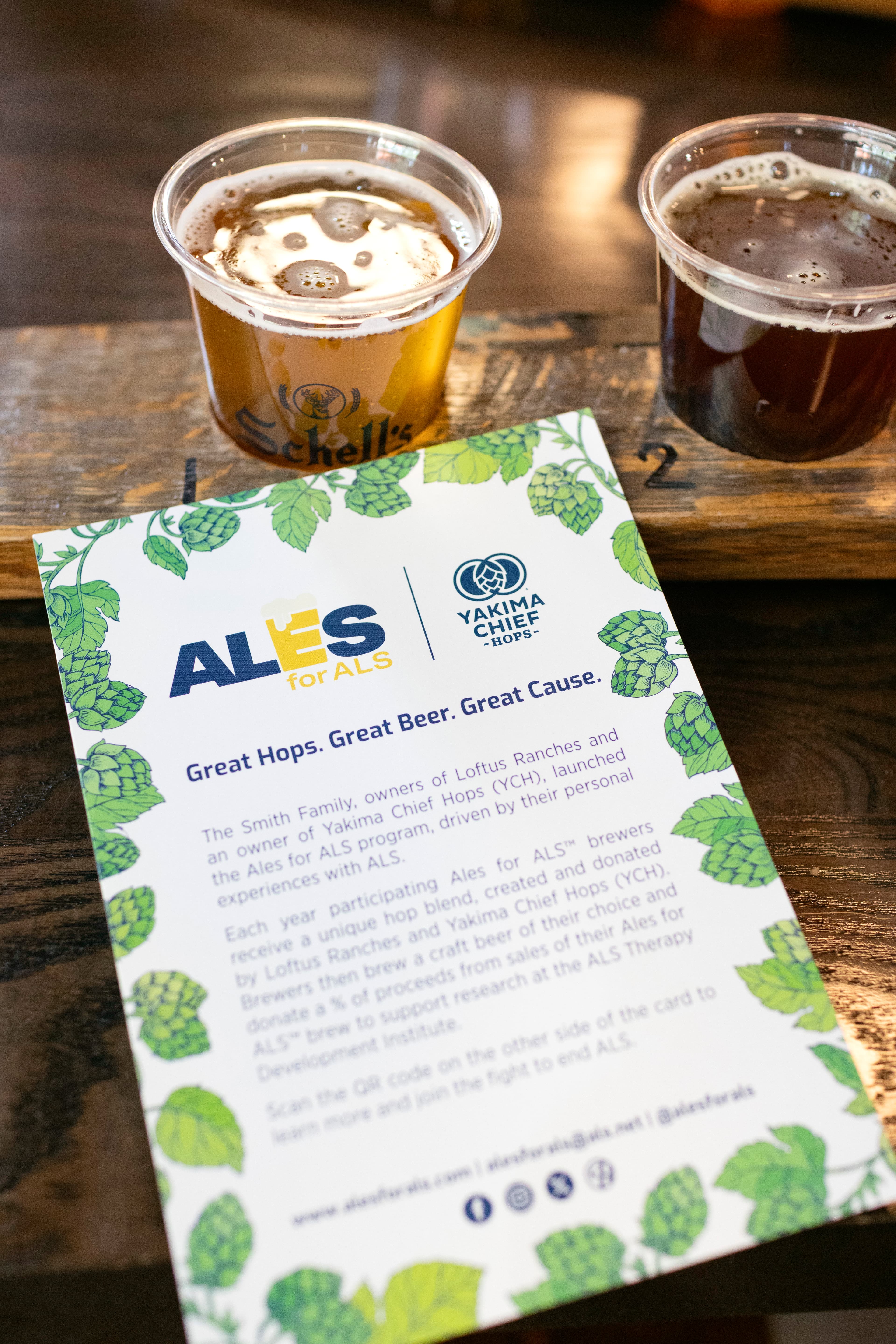 Beer flight sample with Ales for ALS flyer